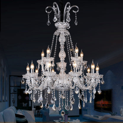 Élisabeth Retro Glass Candelabra Crystal Chandelier Pendant Light