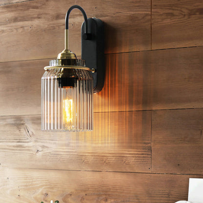 Sophie Clear Prismatic Glass Can Wall Sconce