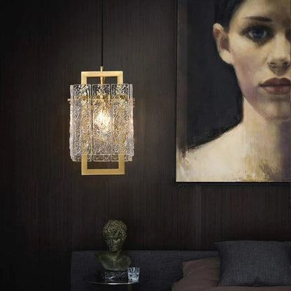 Aurélie Golden Glass Wall Lamp with Crystal Accents