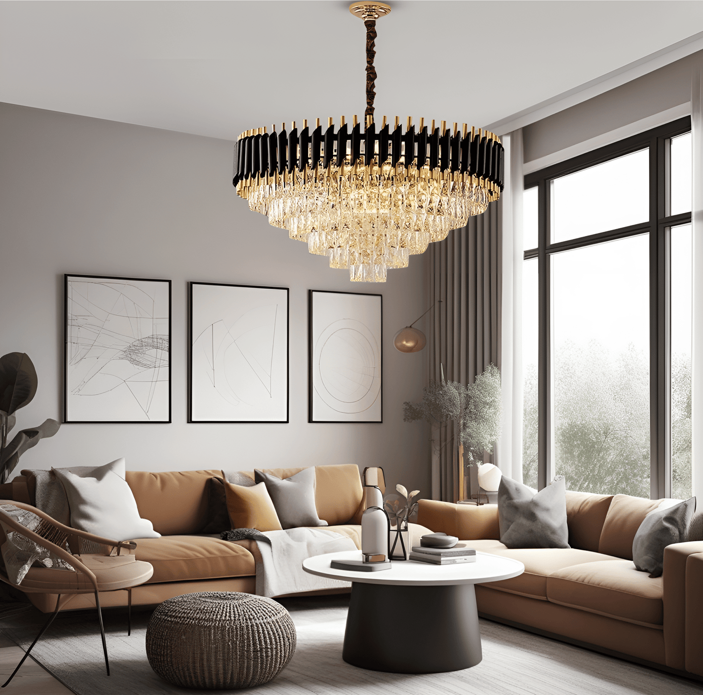 Elena Luxury K9 Crystal Leonardo Chandelier