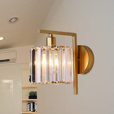 Juliette Modern Column Crystal Wall Lamp – Gold, 5 to 9 Inch