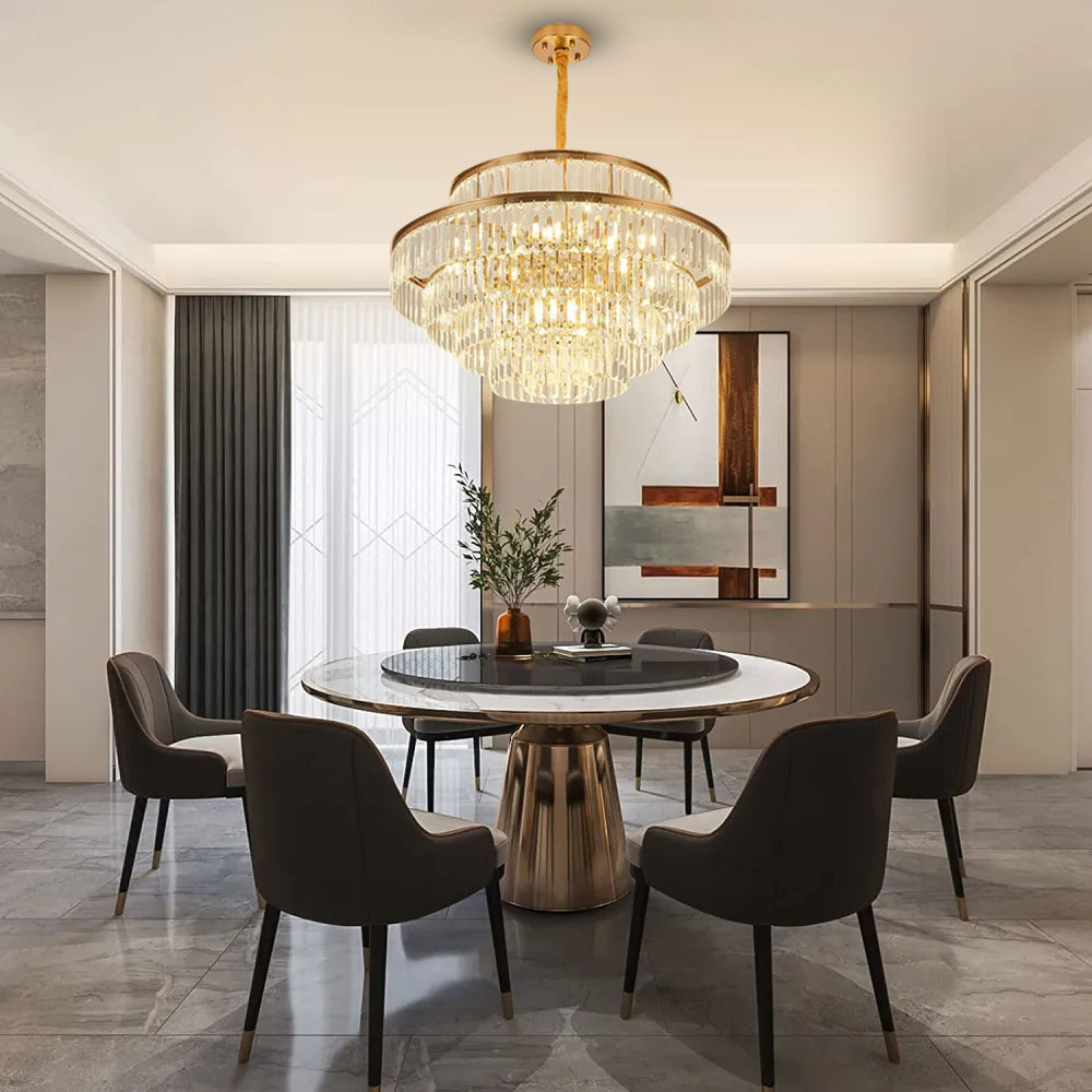 Mathilde Glamorous Golden Crystal Chandelier