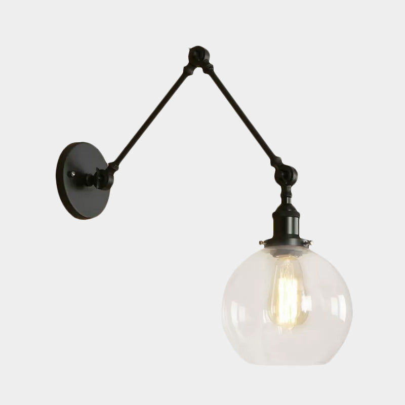 Delphine Industrial Globe Swing Arm Wall Light
