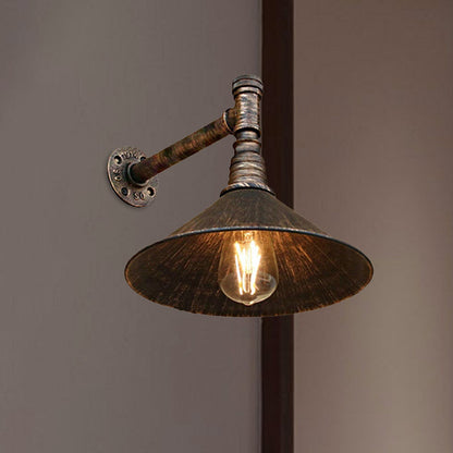 Émilie Antique Brass Cone Wall Sconce Farmhouse