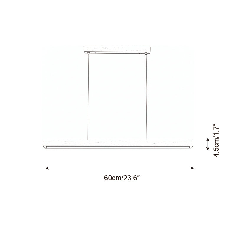 Elodie Minimal Walnut Wood Linear Chandelier