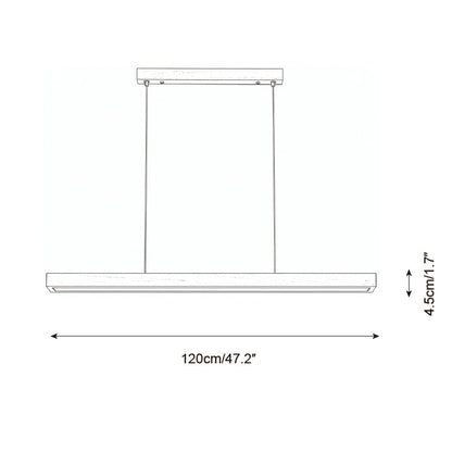 Elodie Minimal Walnut Wood Linear Chandelier
