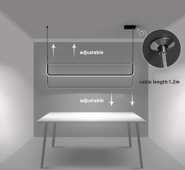 Camille Minimalistische Lineare LED-Kronleuchter Moderne Gold Schwarz Deckenleuchte