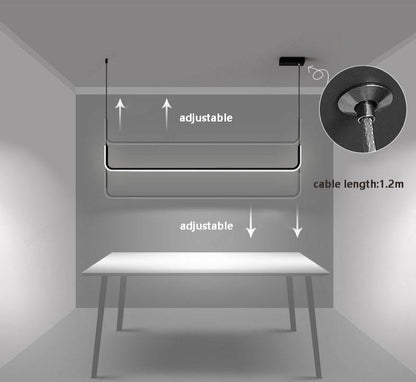 Camille Minimalistische Lineare LED-Kronleuchter Moderne Gold Schwarz Deckenleuchte