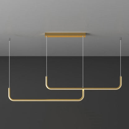 Camille Minimalistische Lineare LED-Kronleuchter Moderne Gold Schwarz Deckenleuchte