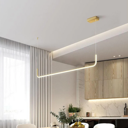 Camille Minimalistische Lineare LED-Kronleuchter Moderne Gold Schwarz Deckenleuchte