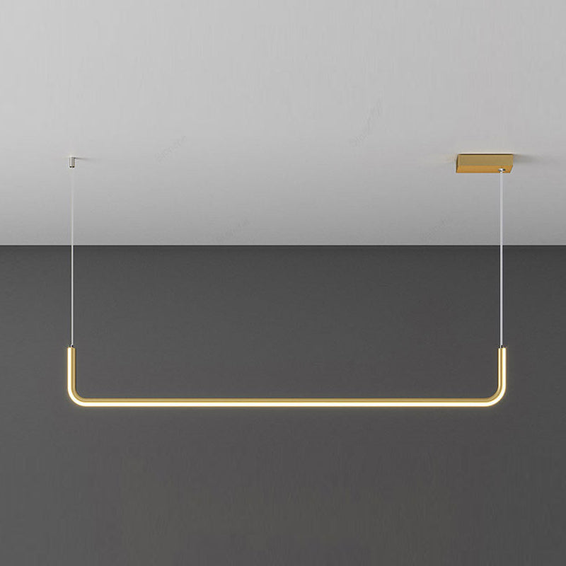 Camille Minimalistische Lineare LED-Kronleuchter Moderne Gold Schwarz Deckenleuchte