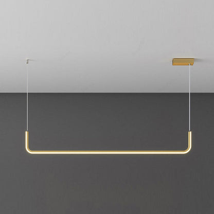 Camille Minimalistische Lineare LED-Kronleuchter Moderne Gold Schwarz Deckenleuchte
