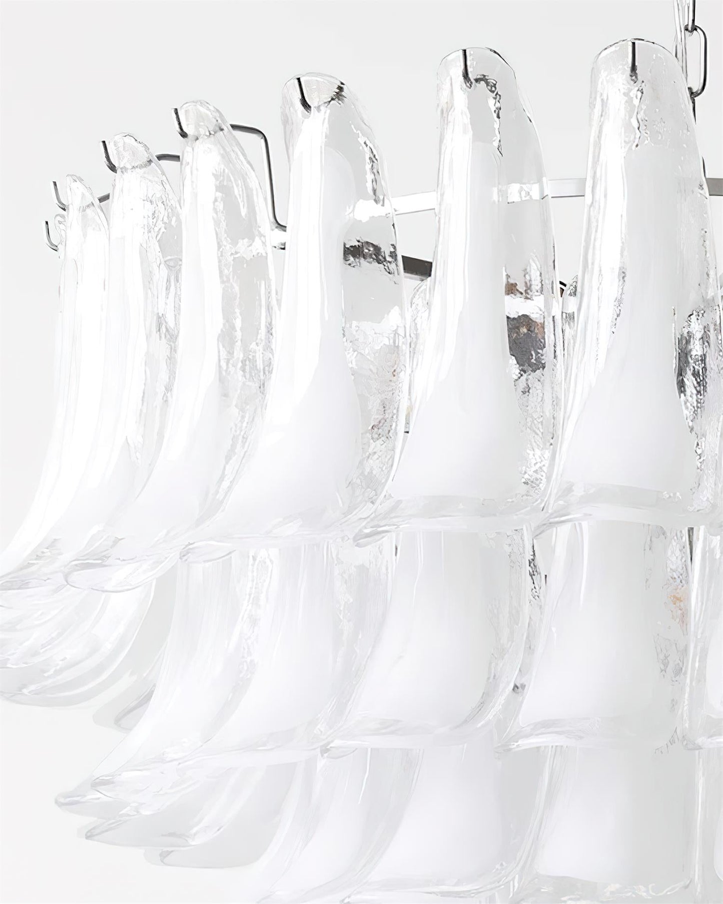 Émilienne Blumen-Kronleuchter, geschichtete Glasblüten mit Metallrahmen
