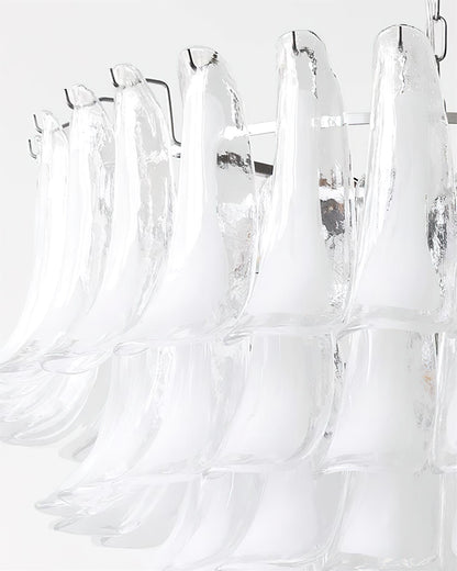 Émilienne Blumen-Kronleuchter, geschichtete Glasblüten mit Metallrahmen