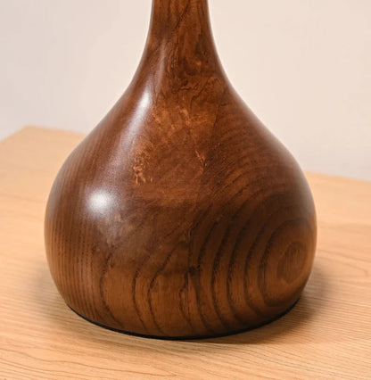 Camille Retro Wood & Glass Table Lamp