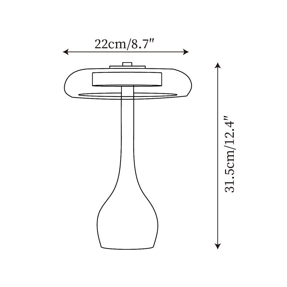 Élise Tischleuchte aus Glas mit Holzfuß und LED-Dimmer