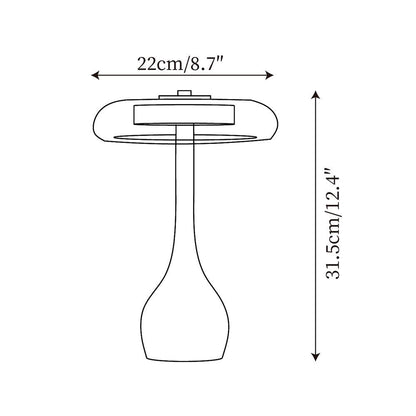 Élise Tischleuchte aus Glas mit Holzfuß und LED-Dimmer