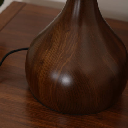Élise Tischleuchte aus Glas mit Holzfuß und LED-Dimmer