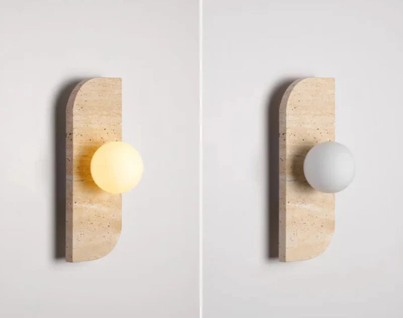 Élodie Arco Travertin LED-Wandleuchte