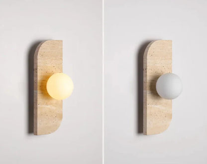 Élodie Arco Travertin LED-Wandleuchte