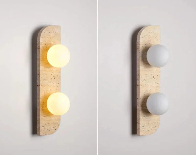 Élodie Arco Travertin LED-Wandleuchte