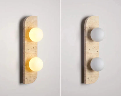 Élodie Arco Travertin LED-Wandleuchte