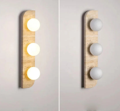 Élodie Arco Travertin LED-Wandleuchte