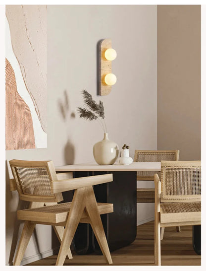 Élodie Arco Travertin LED-Wandleuchte