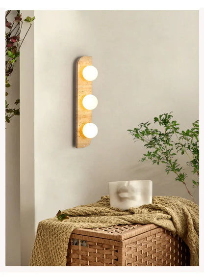 Élodie Arco Travertin LED-Wandleuchte