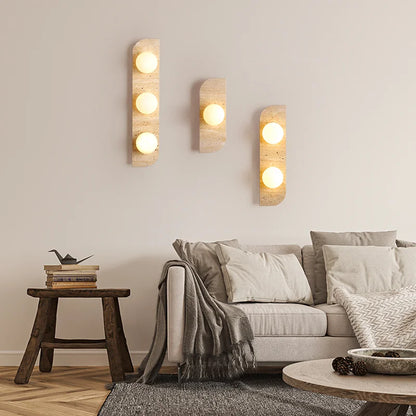 Élodie Arco Travertin LED-Wandleuchte