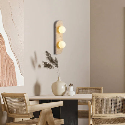 Élodie Arco Travertin LED-Wandleuchte