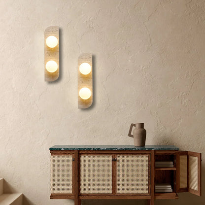 Élodie Arco Travertin LED-Wandleuchte