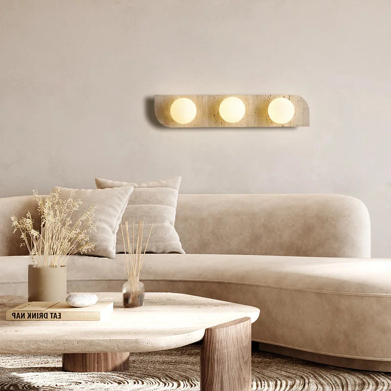 Élodie Arco Travertin LED-Wandleuchte
