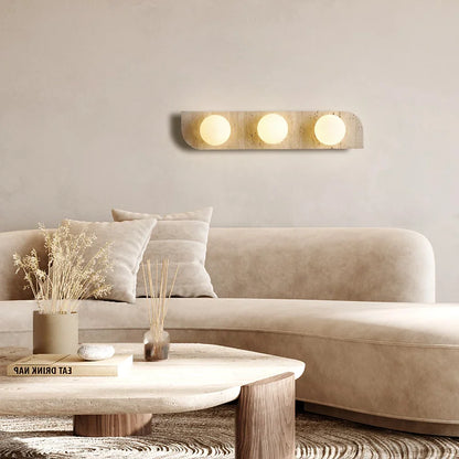 Élodie Arco Travertin LED-Wandleuchte