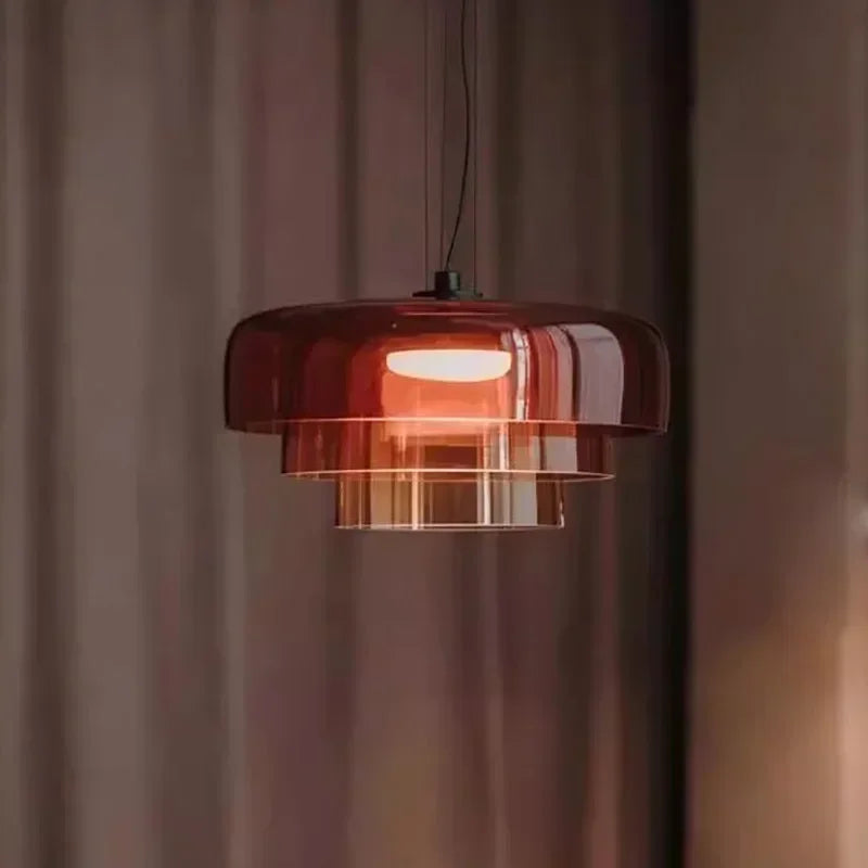 Sophie Aurora Layered Glass Pendelleuchte Getönte Deckenleuchte