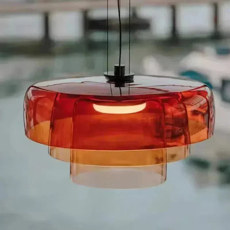 Sophie Aurora Layered Glass Pendelleuchte Getönte Deckenleuchte