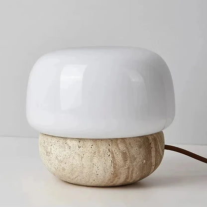 Juliette Travertine Mushroom LED Lamp