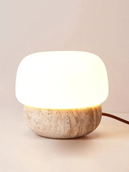 Juliette Travertine Mushroom LED Lamp