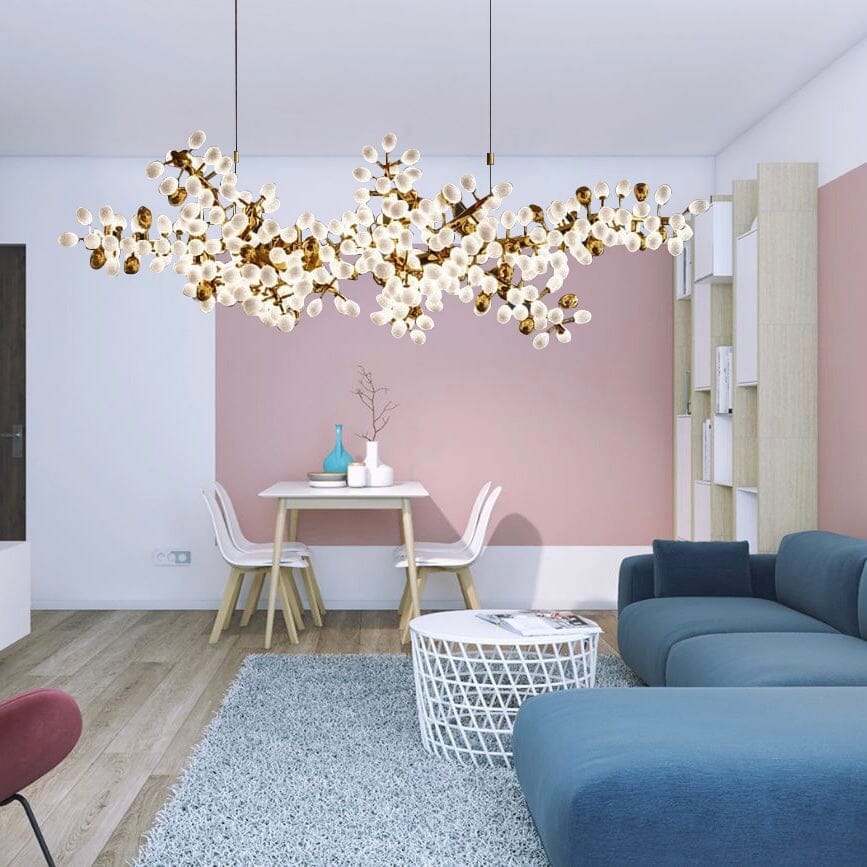 Chloé Kronleuchter mit goldenem Weinreben-Design