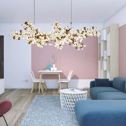 Chloé Kronleuchter mit goldenem Weinreben-Design