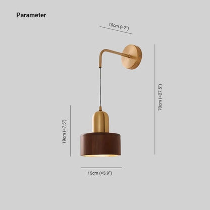 Elodie Wooden Wall Lamp