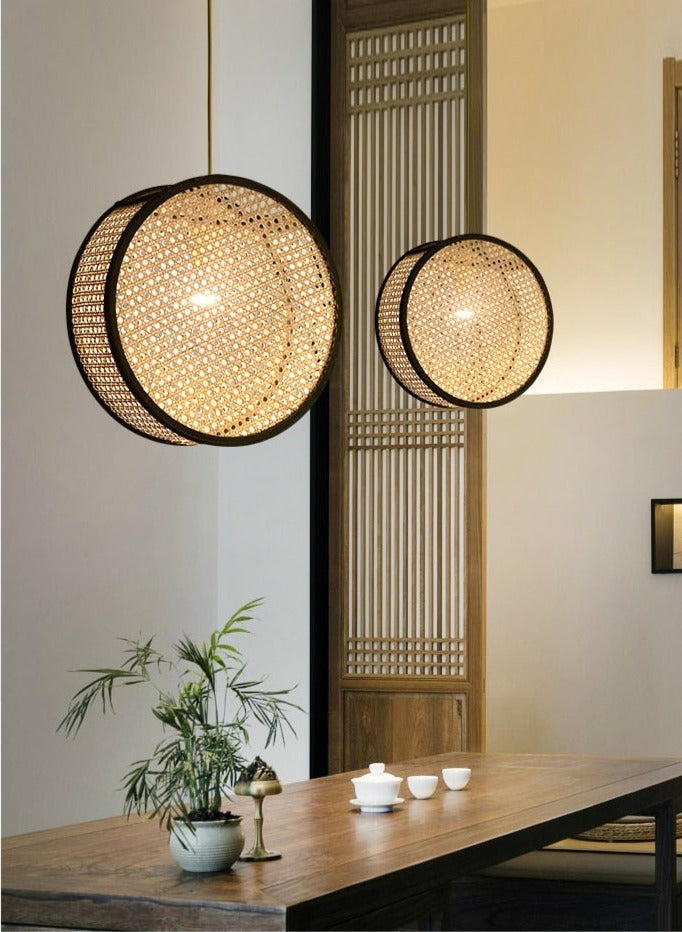 Élise Bali Rattan Round LED Pendant Light