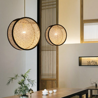 Élise Bali Rattan Round LED Pendant Light
