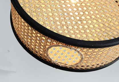 Élise Bali Rattan Round LED Pendant Light