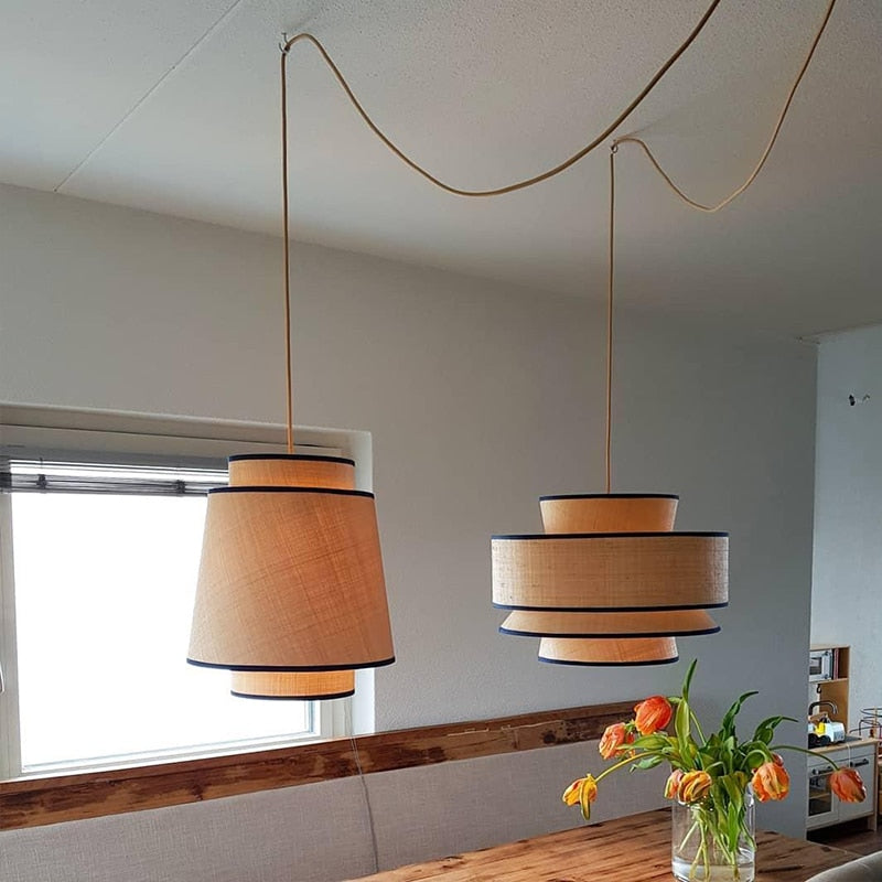 Élise Bali Skulpturale Rattan-LED-Hängeleuchte