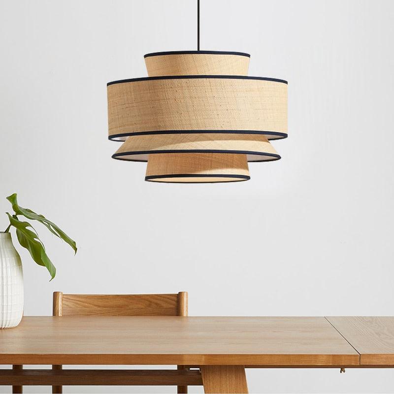 Élise Bali Skulpturale Rattan-LED-Hängeleuchte
