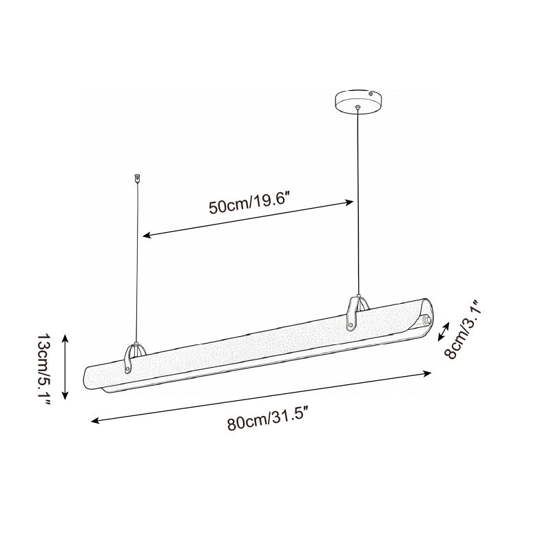Étienne LED-Linearlampe mit Lederriemen und Metallrahmen