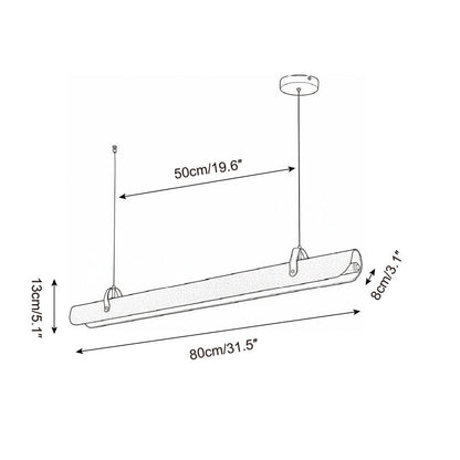 Étienne LED-Linearlampe mit Lederriemen und Metallrahmen