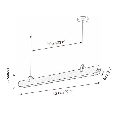 Étienne LED-Linearlampe mit Lederriemen und Metallrahmen