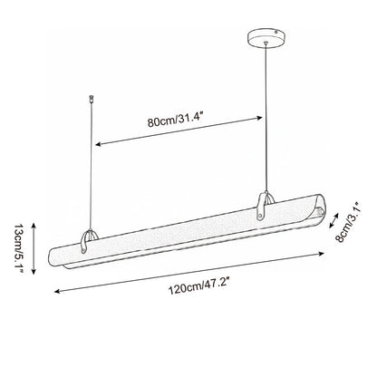 Étienne LED-Linearlampe mit Lederriemen und Metallrahmen